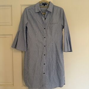 Joes Jeans Blue White Stripped Long Sleeve Shirt Dress